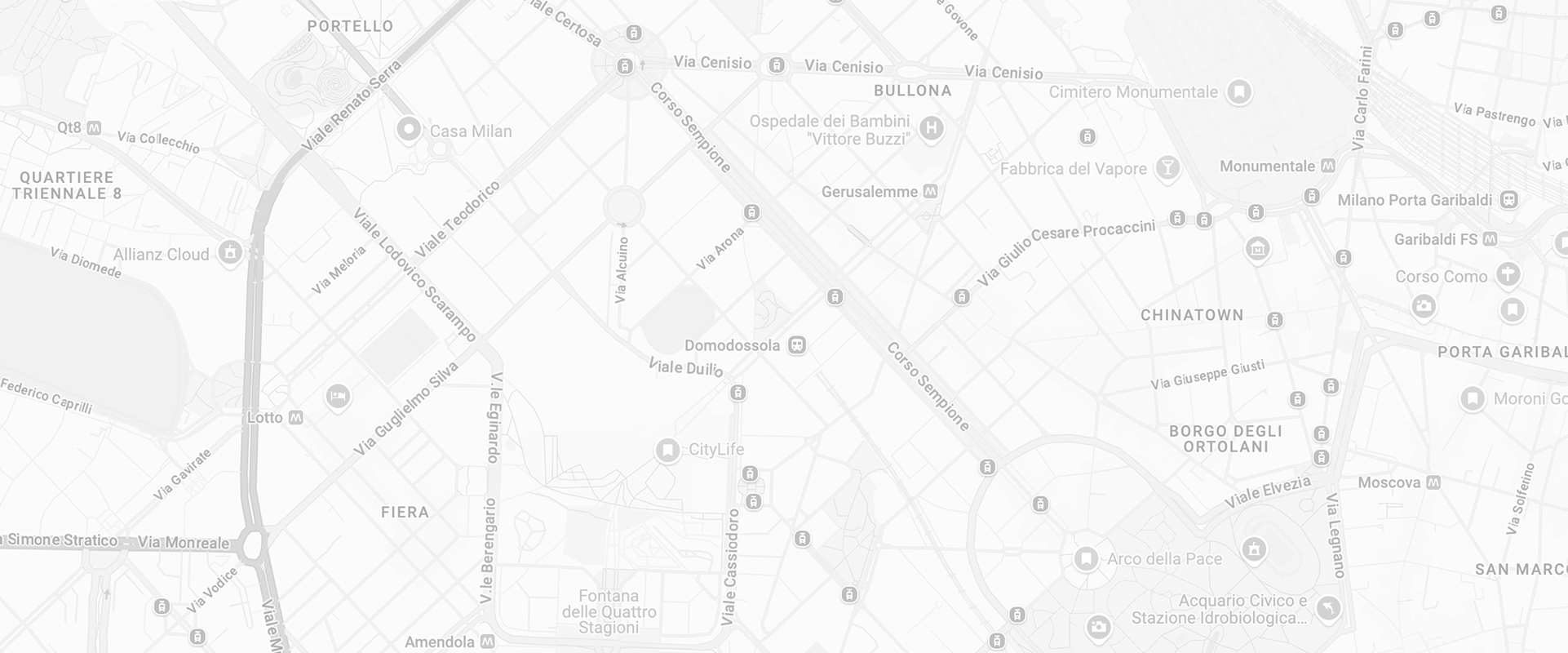 Mappa dei quartieri di Milano con indicazioni di stazioni della metropolitana e punti di interesse come CityLife e Arco della Pace.